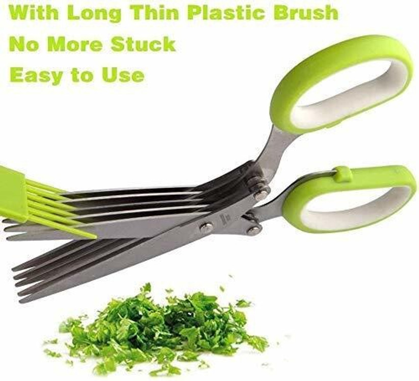 5-Blade Stainless Steel Herb Scissors | Multipurpose Kitchen Vegetable & Herb Cutter