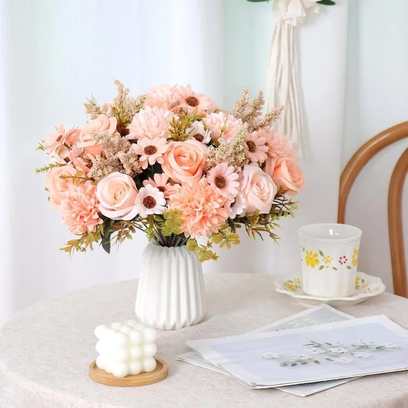 Artificial Flower Bouquet with Decorative Ceramic Pot