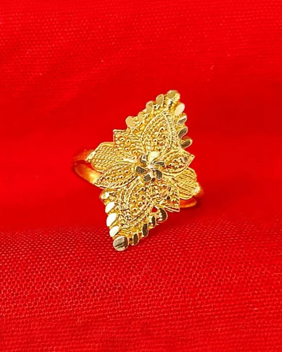 Gold-Plated Floral Adjustable Ring for Women | Elegant Party & Daily Wear Fashion Ring