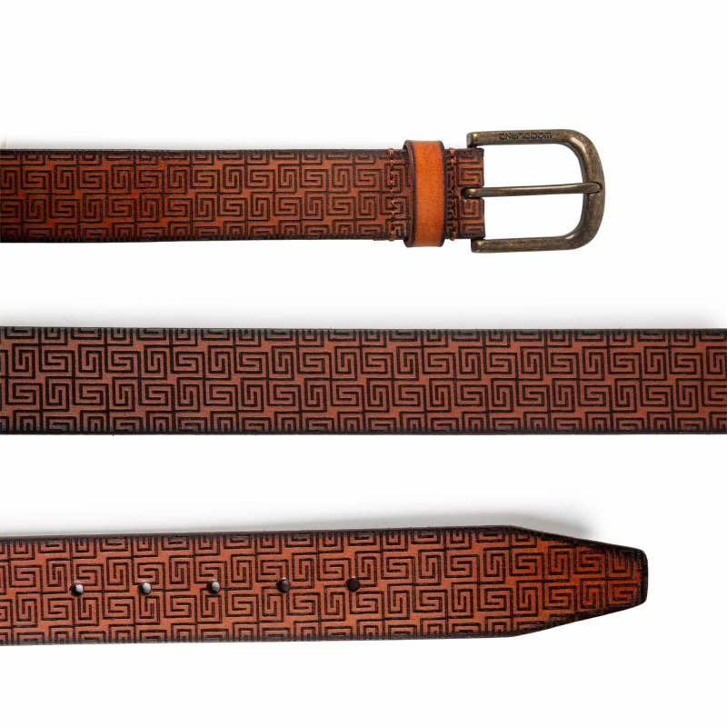 Men's Premium Brown Leather Belt with Stylish Metal Buckle | Formal & Casual Wear