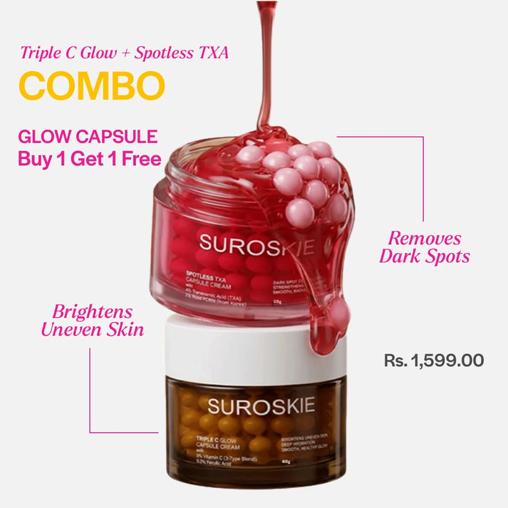 SUROSKIE Triple C Glow + Spotless TXA Capsule Cream Combo (Buy 1 Get 1 Free)