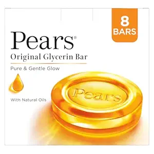 Pears Original Glycerin Bath Soap with Natural Oils – Pack of 8 Bars