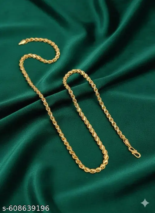 Gold Plated Designer Chain for Men & Women | Premium Fashion Necklace | Stylish Daily Wear Jewelry