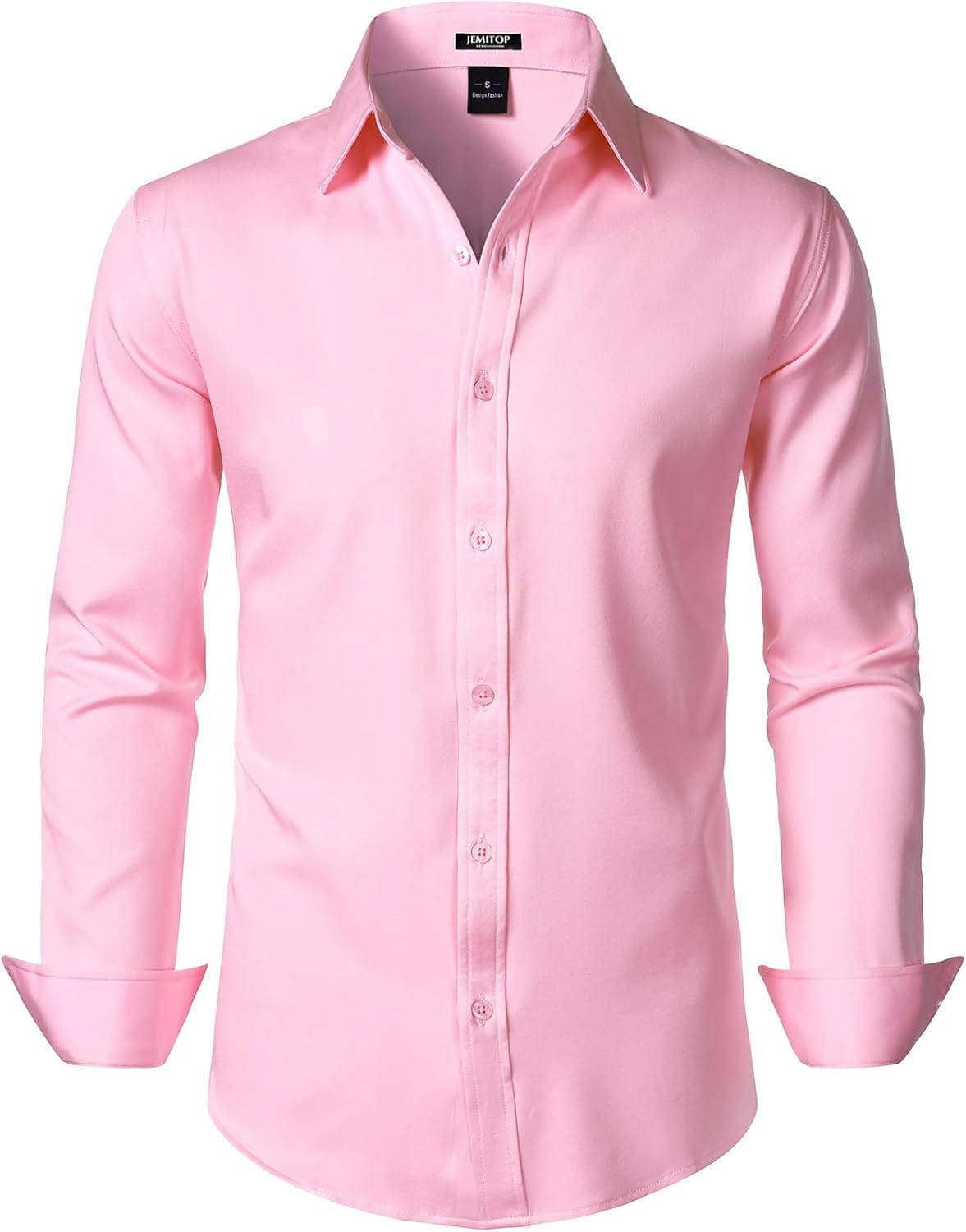 Men's Pink Striped Cotton Blend Casual Full Sleeve Shirt