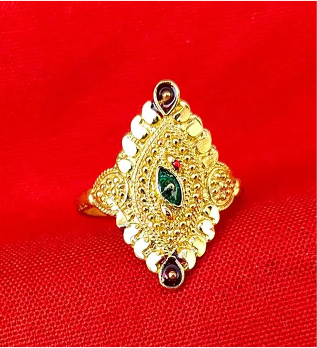 Gold-Plated Floral Adjustable Ring for Women | Elegant Party & Daily Wear Fashion Ring