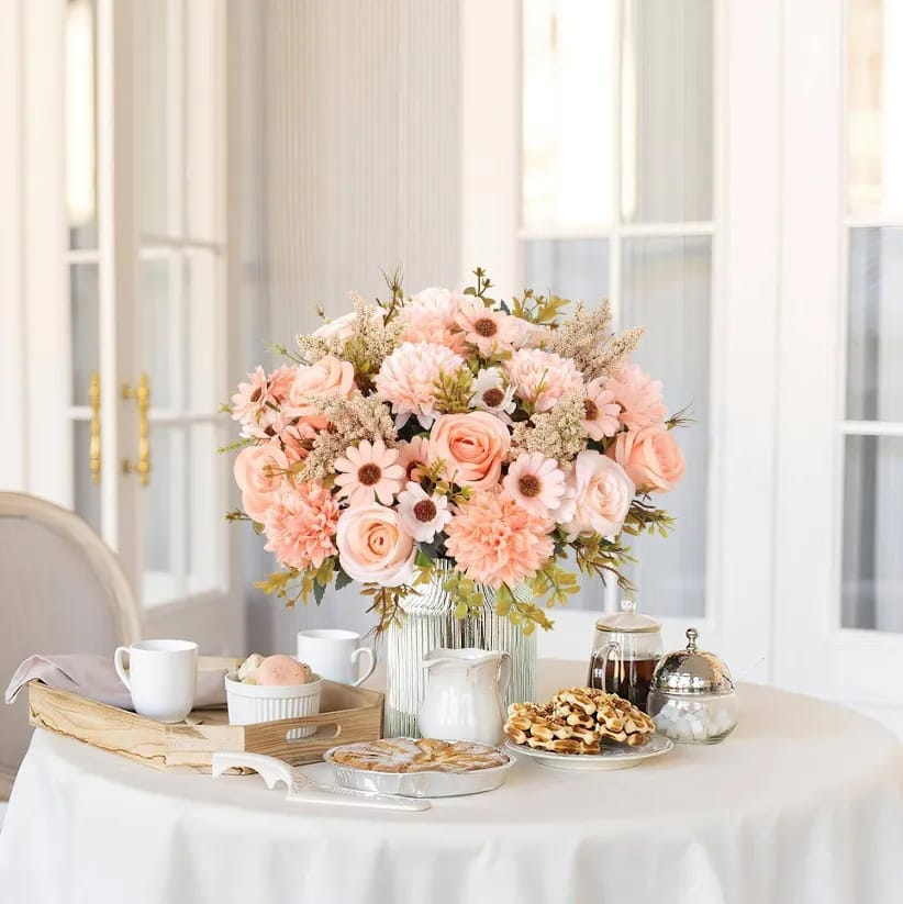 Artificial Flower Bouquet with Decorative Ceramic Pot