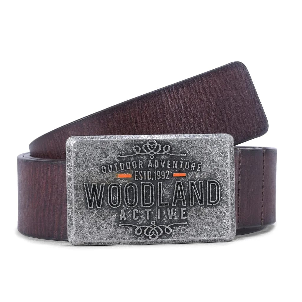 Men's Premium Brown Leather Belt with Stylish Metal Buckle | Formal & Casual Wear