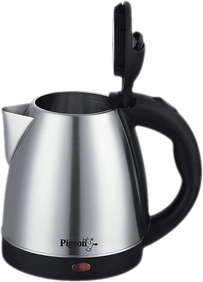 Pigeon Electric Hot Kettle 1.5L | 1500W Stainless Steel Electric Kettle | Auto Shut-Off | Cordless 360° Base | Boil Dry Protection | Black & Silver